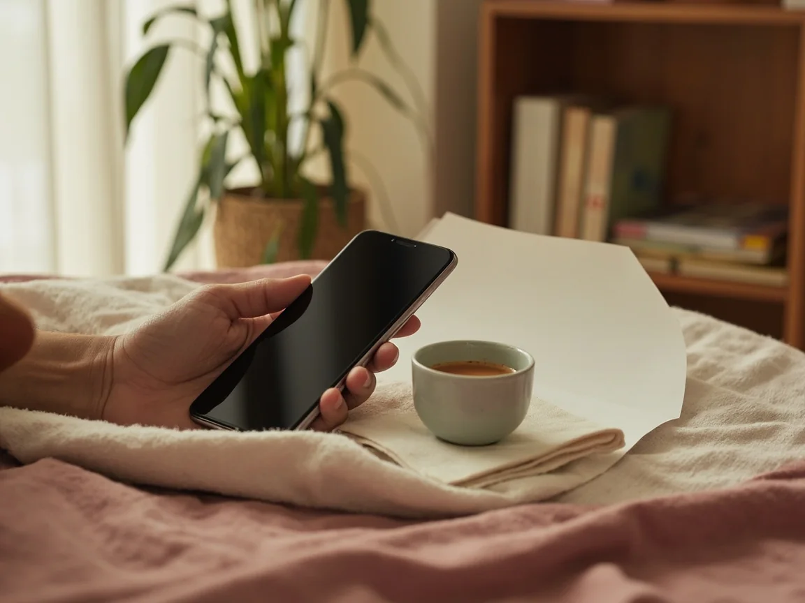 Contextual first-party route panel — a phone on a desk beside a paper route note